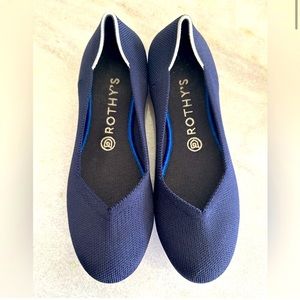 Rothy’s “the flat” size 8.5, Navy blue and white trim. Worn twice